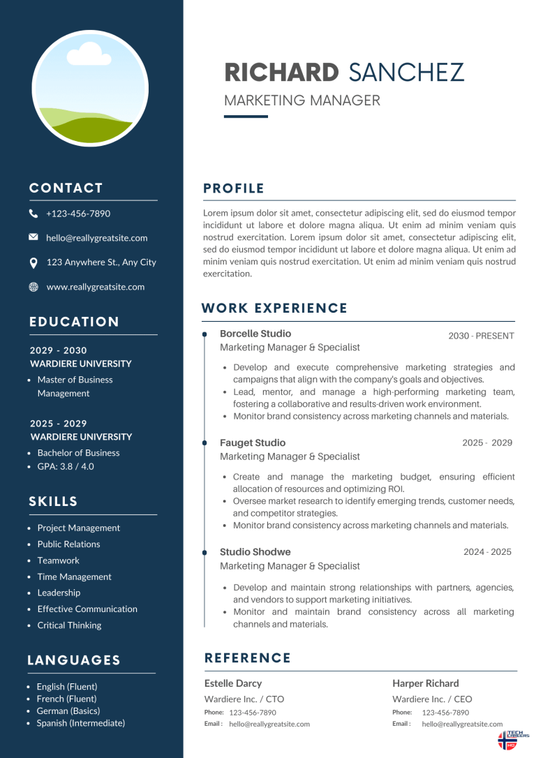 Free Download a CV Template 1