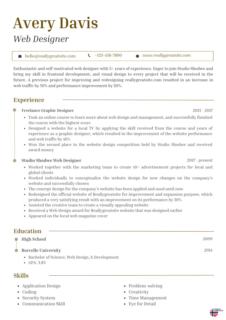 Free Download a CV Template​ 3