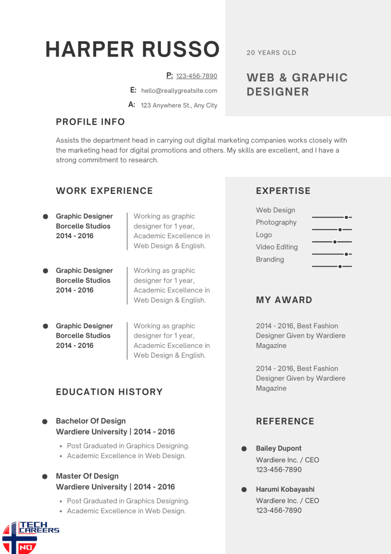 Norwegian CV Format