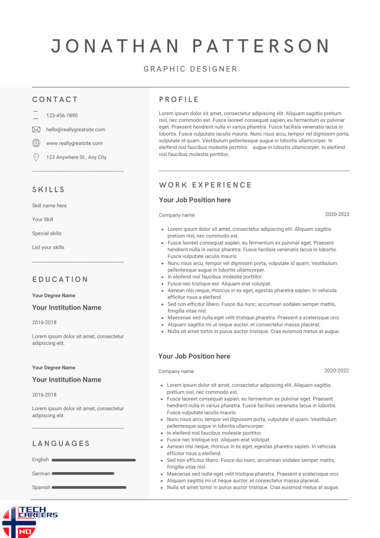 Norwegian CV Template